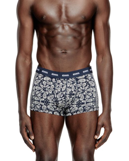 DIESEL Blue 3-Pack Boxer Briefs With Bandana Print for men