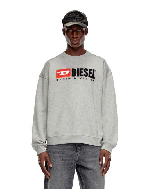 DIESEL Gray Sweatshirt With Denim Division Logo for men