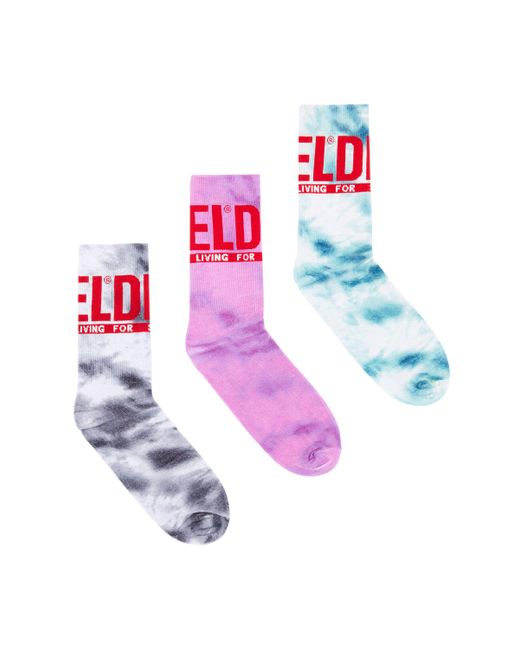 DIESEL Pink Three-pack Of Socks With Marble Effect for men