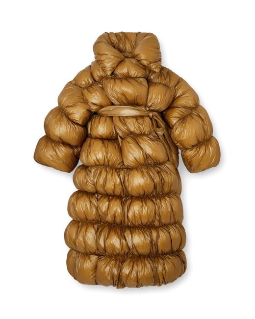 DIESEL Yellow Quilted Down Coat With Belt