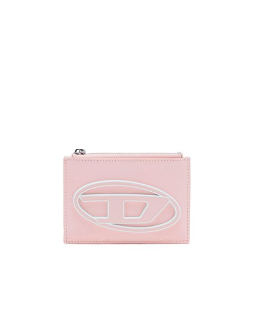 DIESEL Pink Card Holder In Pastel Leather
