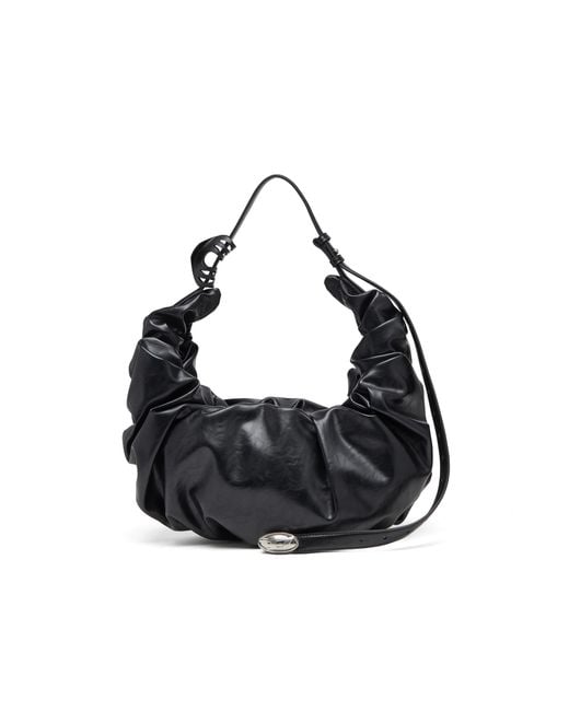DIESEL Black Grab-D-Large Scrunched Hobo Bag
