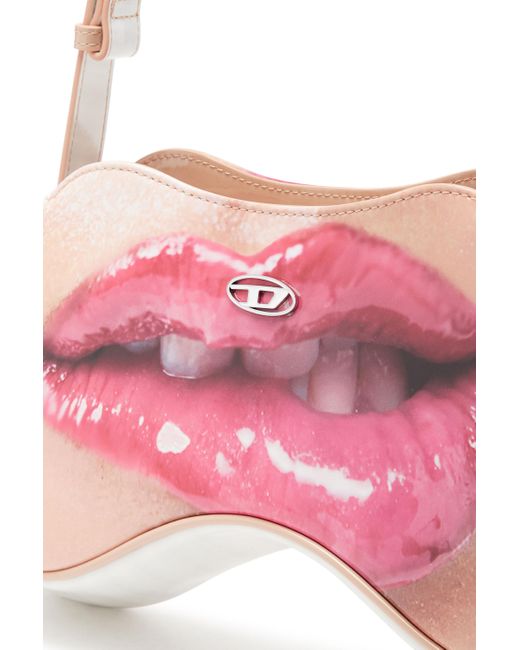 DIESEL Pink Play Lips-motif Shoulder Bag
