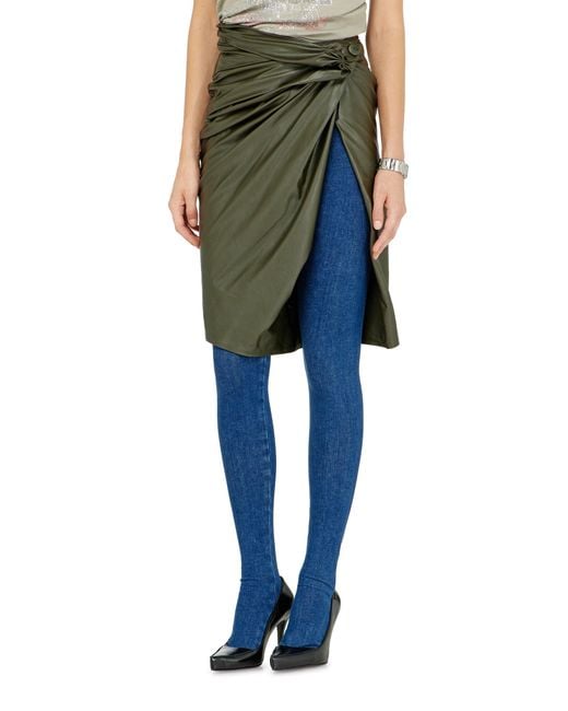 DIESEL Black Draped Pencil Skirt With Split
