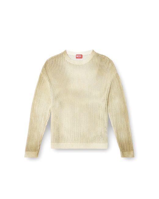 DIESEL Natural Open-Knit Jumper With Distressed Effect for men