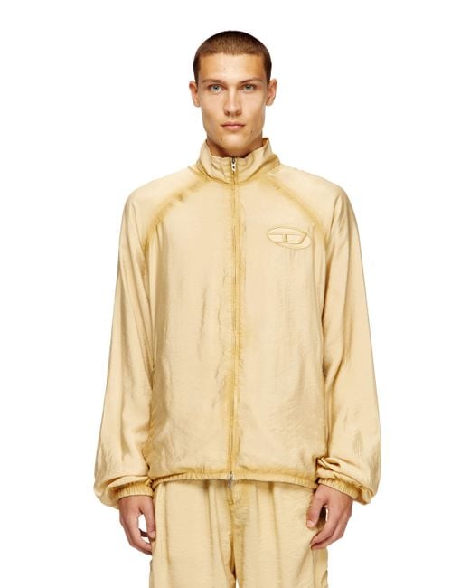 DIESEL Natural Souvenir-Style Embroidered Track Jacket for men