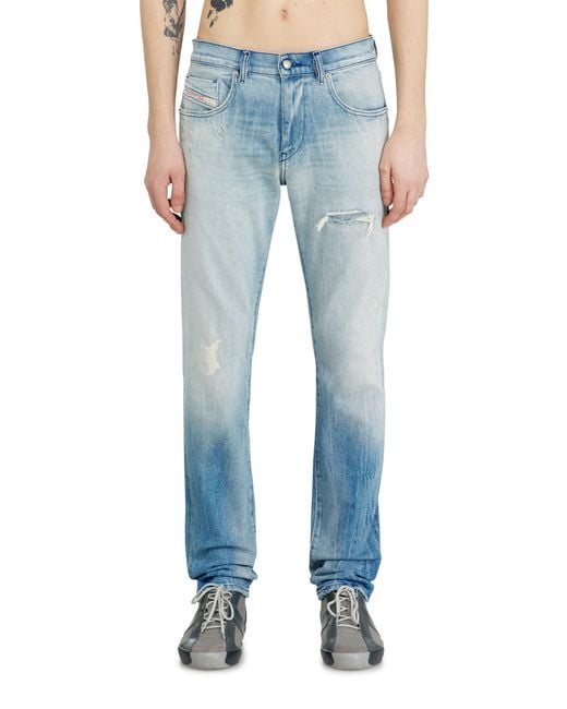 DIESEL Blue Slim Jeans Regular Waist 2019 D-Strukt, Light, Zip Fly for men