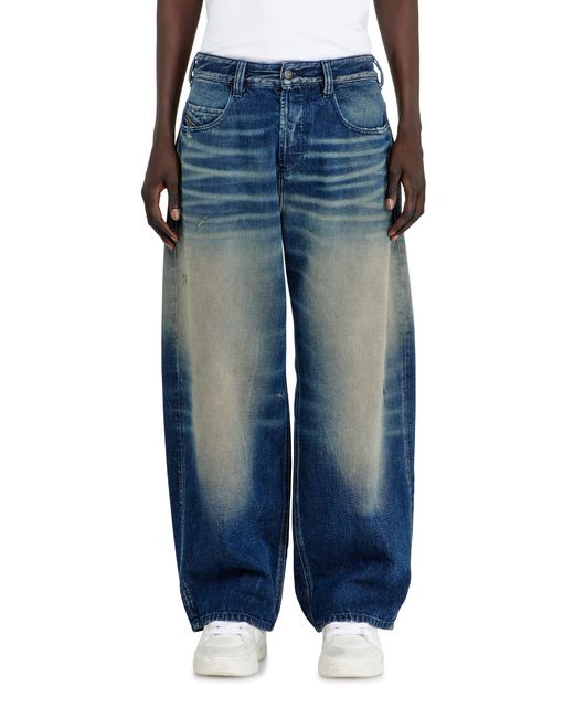 DIESEL Blue Relaxed Jeans Regular Waist 1997 D-Enim-M, Dark, Button Fly