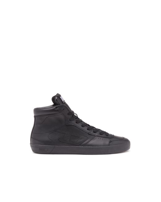 DIESEL Black S-Leroji Mid-Leather High-Top Sneakers for men