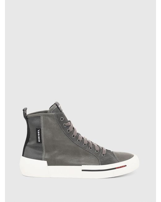 DIESEL Gray S-dese Ml High-top Sneakers In Nylon And Leather for men