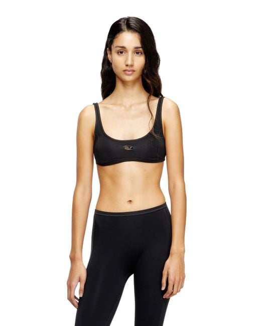 Sujetador Deportivo Con Logotipo Recortado DIESEL de color Black