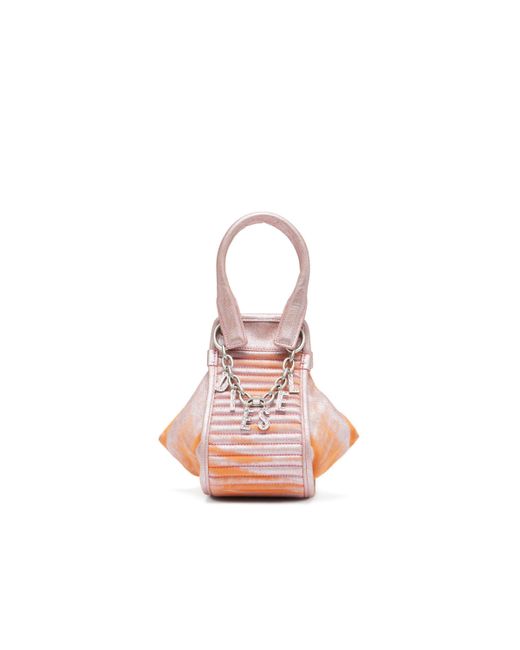 DIESEL Pink D-vina-xs-handbag In Bicolour Coated Denim