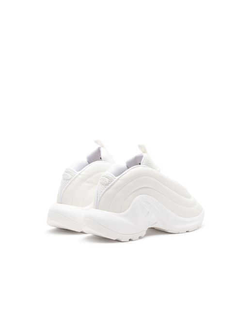 DIESEL White S-D-Runner X-Slip-On Sneakers With Matte Oval D Instep