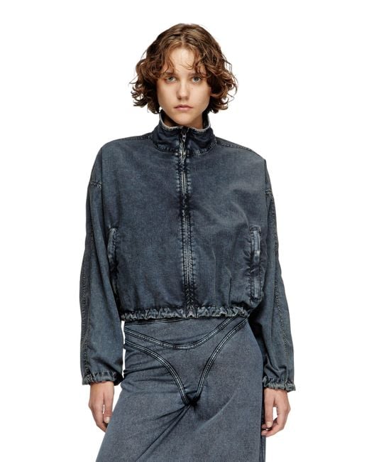 DIESEL Blue Verkürzte Jacke Aus Recyceltem Nylon-Taslan