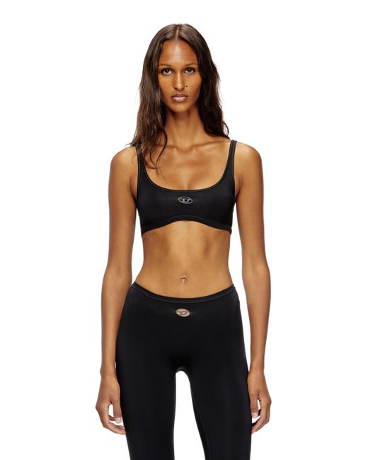Sujetador Deportivo Con Logotipo Recortado DIESEL de color Black