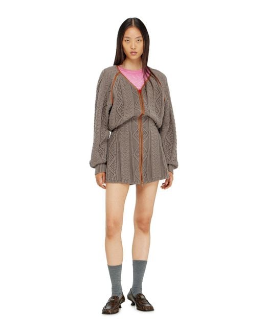 DIESEL Gray Mini Cardigan Dress