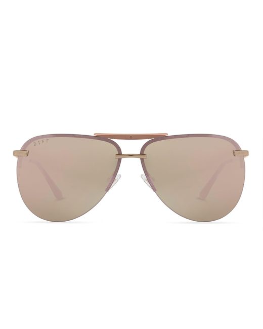 DIFF Tahoe Rose Gold + Cherry Blossom Mirror Sunglasses Lyst