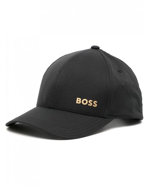 BOSS by HUGO BOSS Gold Logo Baseball Cap in Black for Men | Lyst UK