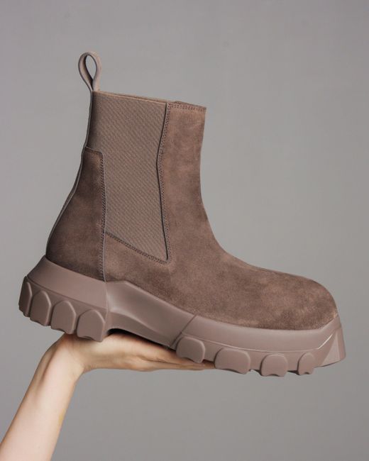 Rick Owens Beatle Bozo Tractor Boots in Brown | Lyst
