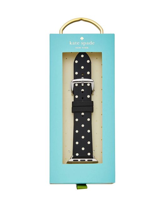 Kate Spade Apple Watch® Polka Dot Leather Strap in Black/ White (Black