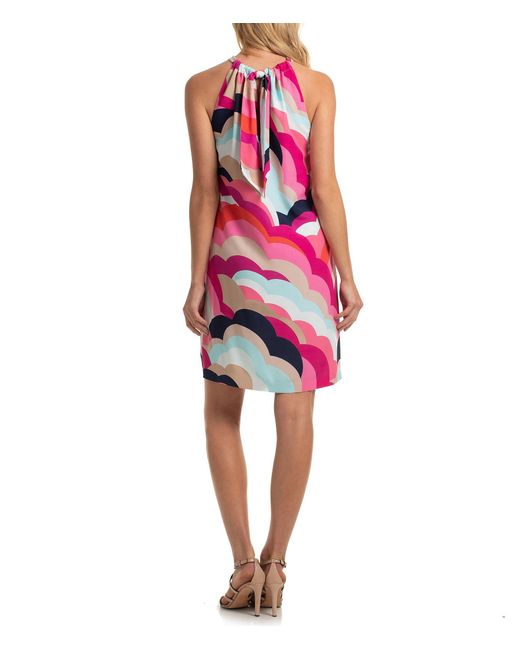 Trina Turk Trina Printed Halterneck Shift Dress in Pink Lyst