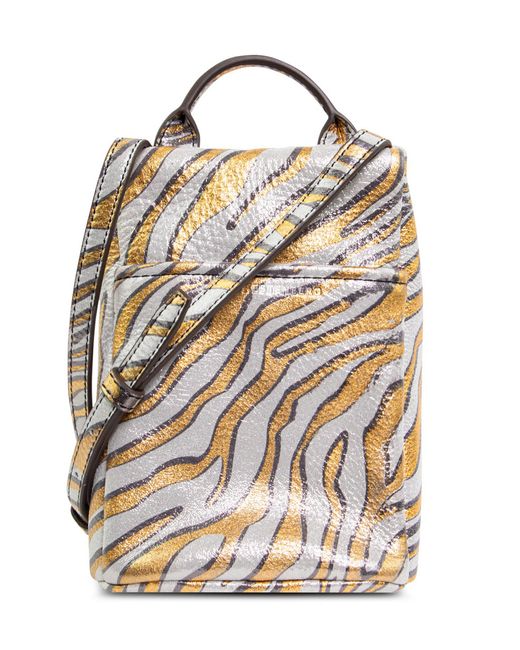 Aimee Kestenberg Tamitha Metallic Zebra Leather Mini Crossbody Bag - Lyst