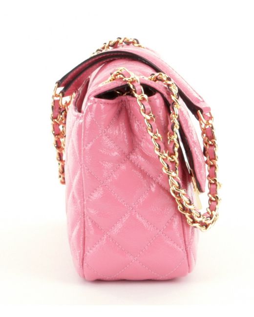 Michael michael kors Sloan Quilted Patent Leather Chain-strap Large Shoulder Bag in Pink (Misty ...