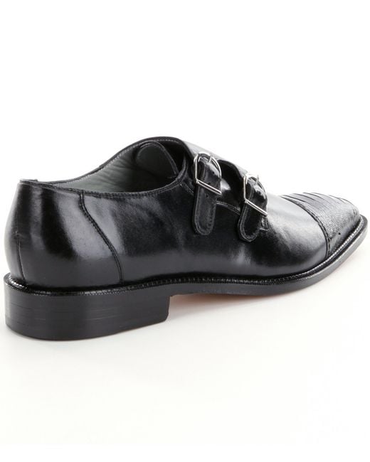 Belvedere Amico Black Monk Strap Shoes Belvedere Amico Black Monk Strap Shoes