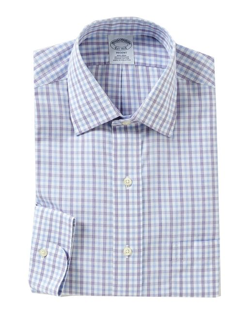 Brooks brothers Non-iron Regent Fit Fitted Classic-fit Checked Spread ...