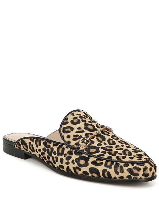 leopard slip on mules