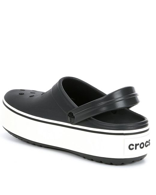 womens black and white crocs