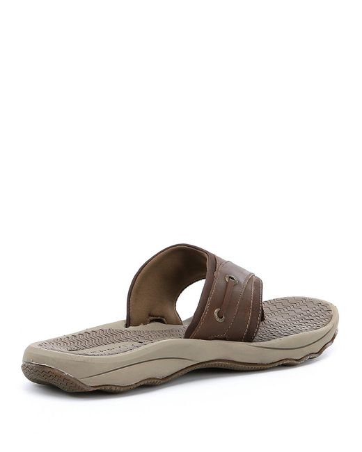 men's sperry leather flip flops