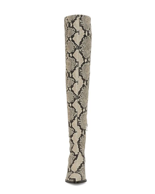 vince camuto snakeskin over the knee boots