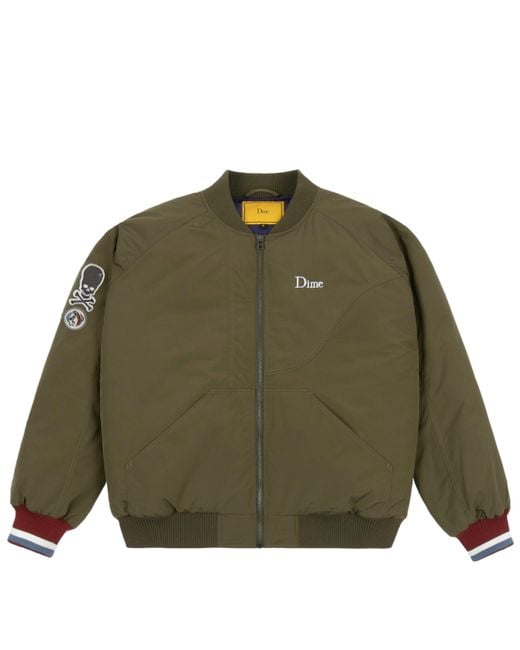Dime Synthetic Velcro Patch Bomber Jacket in Green for Men Lyst