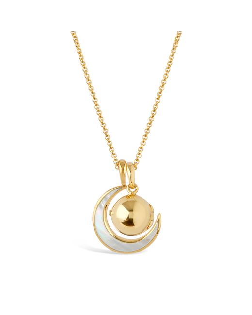 Dinny Hall Metallic My World Orb Locket & Moon Charm Pendant