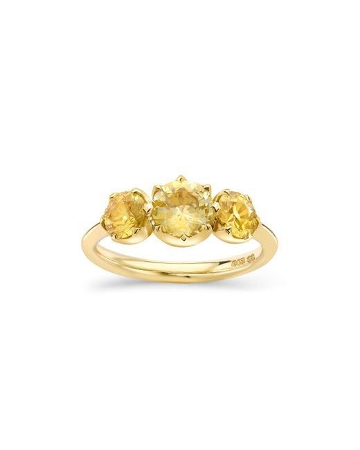 Dinny Hall Metallic Elyhara Lemon Sapphire Medium Trilogy Ring