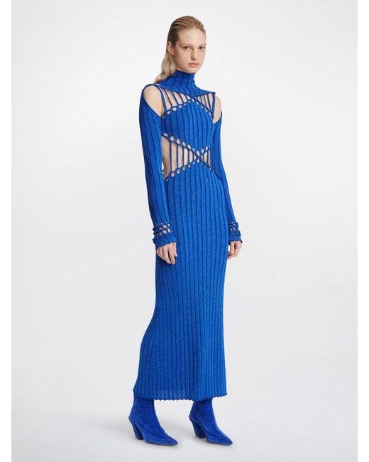 Dion Lee X Braid Reflective Dress In Blue Lyst 