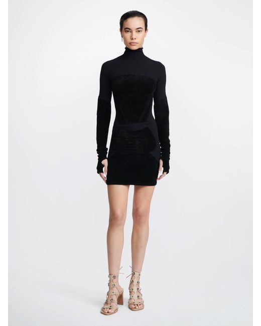 Dion Lee Chenille Intarsia Mini Dress in Black | Lyst