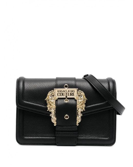 Versace Jeans Couture Baroque-buckle Shoulder Bag in Black | Lyst UK
