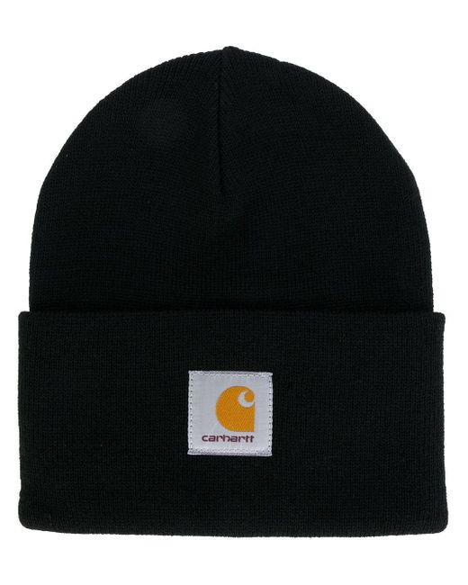 Carhartt Synthetic Logo Beanie Hat in Black for Men - Lyst