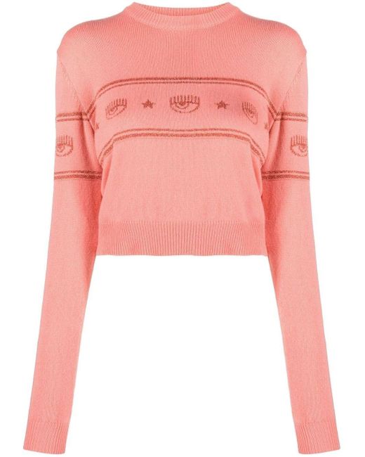 Chiara Ferragni Wool Logomania in Pink | Lyst