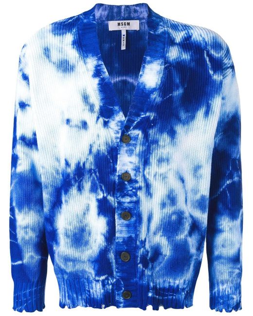 MSGM Cotton Tie Dye-print Cardigan in 