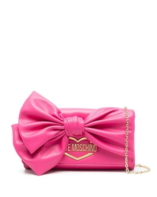 Love Moschino Bowdetail Clutch Bag in Pink Lyst