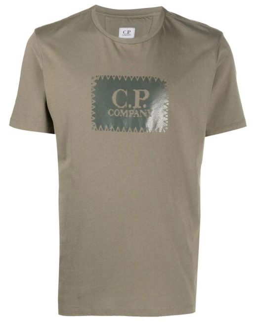 C P Company Cotton Logo Print T Shirt In Green For Men Save 19 Lyst