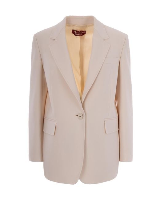 Max Mara Natural Single-Breasted Cady Blazer
