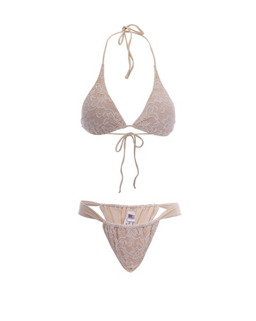 Mc2 Saint Barth White Bikini Guelle Shiny Lace