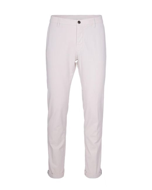 Mason's Gray Pantalone Chino Bianco for men