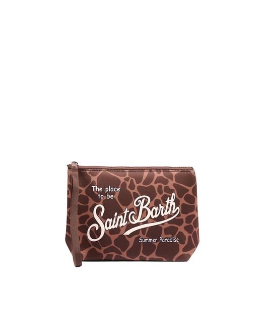 Mc2 Saint Barth White Pochette Aline Giraffe Skin