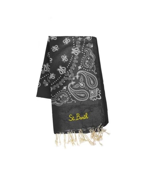 Mc2 Saint Barth Gray Telo Mare Foutas Bandana Nero