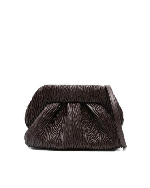THEMOIRÈ Black Borsa Bios Medium Arricciata Chocolate Plum